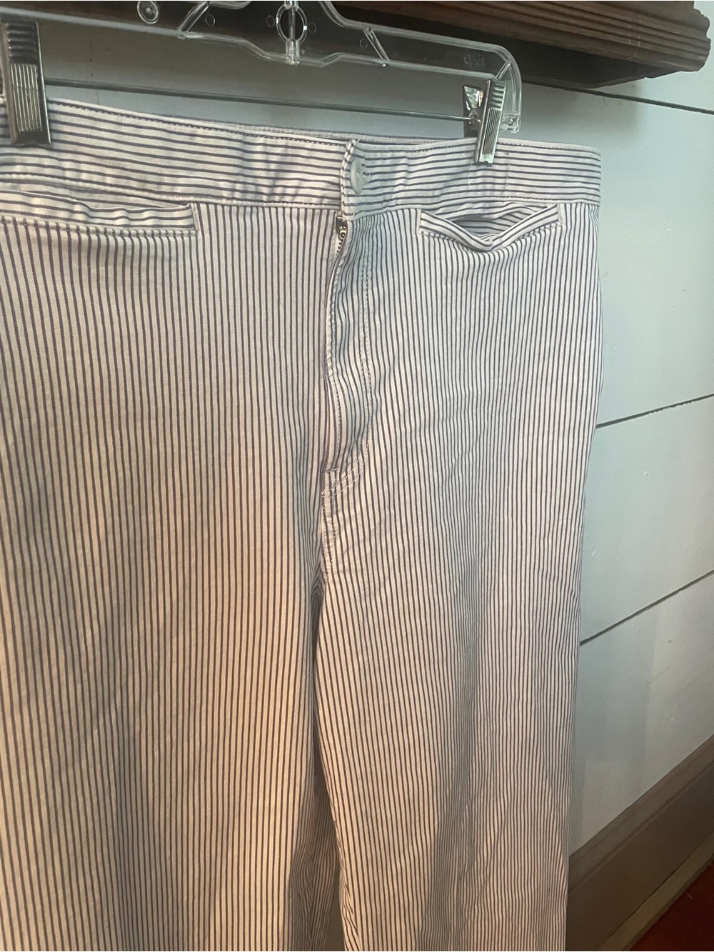Madewell Emmett Wide-Leg Crop Casual Pants in Stripe